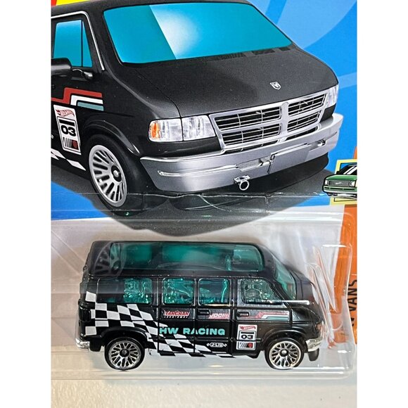 Hot Wheels 2024 Dodge Van HW Vans Black Checker 1:64 Diecast Car NOC - Picture 6 of 9